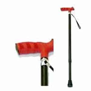 Walking Stick T Handle Soft Grip - Red