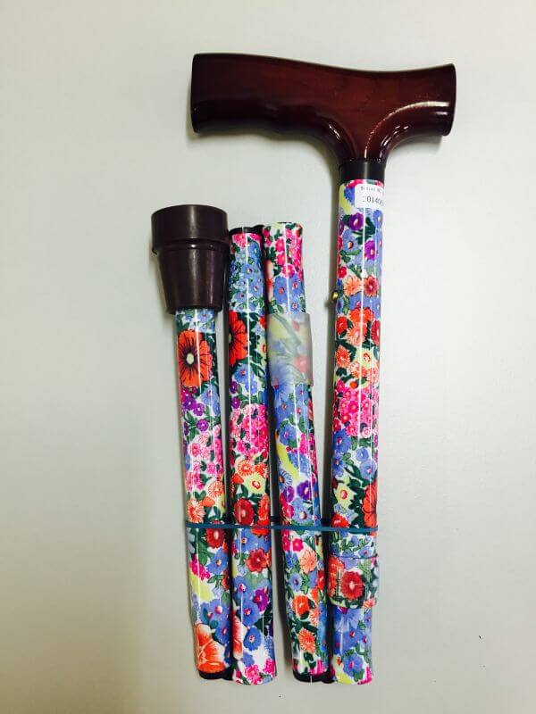 Folding Floral Walking Stick