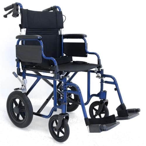 Folding Deluxe Transit Wheelchair Sparkling Blue