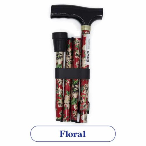 Folding Walking Stick - Floral