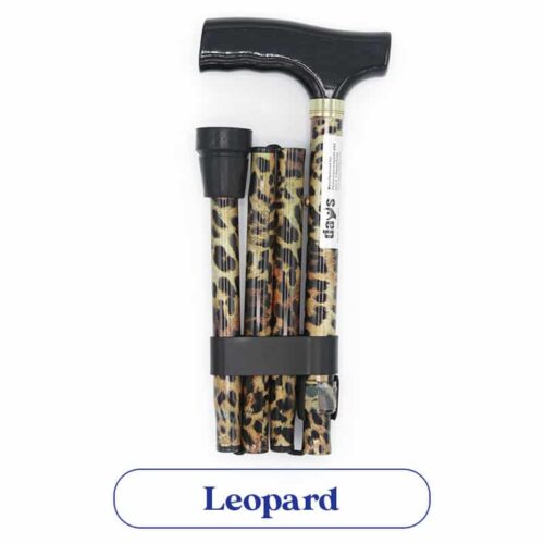 Folding Walking Stick - Leopard