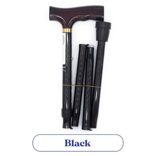 Folding Walking Stick - Black