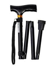 Folding Walking Stick - Black
