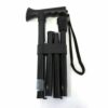 Folding Walking Stick Soft Rubber Hand Grip Pearl Finish - Black
