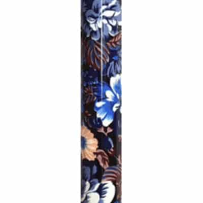 Soft Grip T Shape Handle Walking Stick Floral Blue