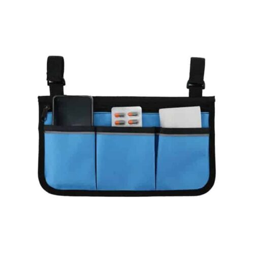 Wheelchair Side Multifunctional Armrest Organiser Bag - Blue