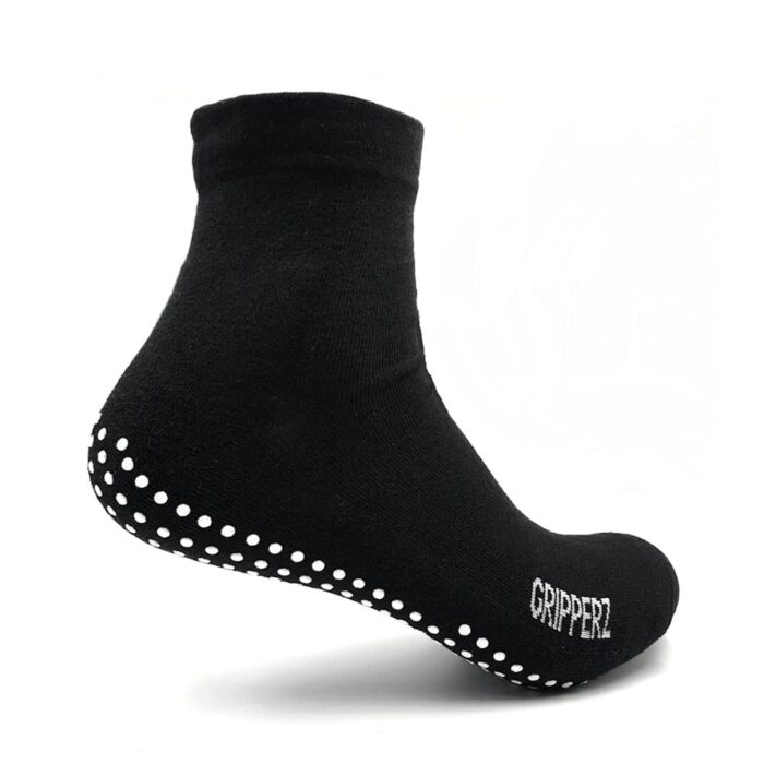 Gripperz Maxi Hospital Socks - Non Slip - Diabetic Safe - Black