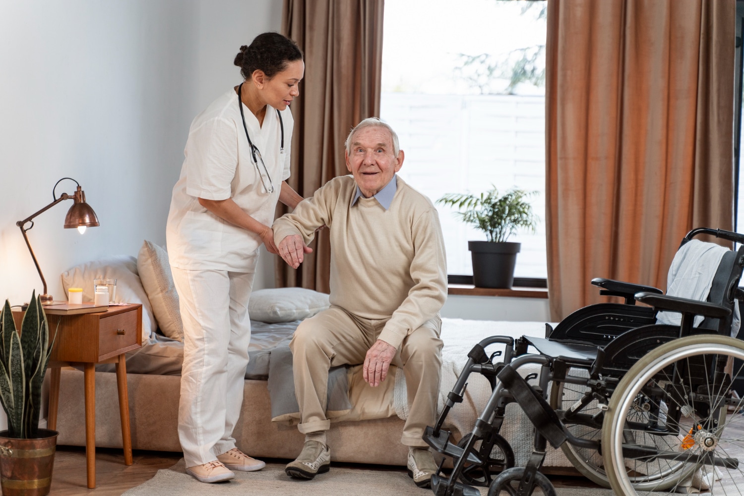 caregiver and elderly