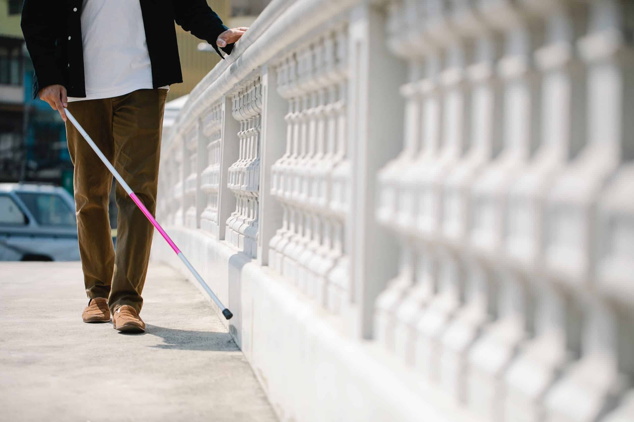 Walking with a cane