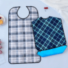 Adult Waterproof Bib with Crumb Catcher - Blue