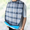 Adult Waterproof Bib with Crumb Catcher - Blue - Image 2