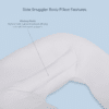 Side Snuggler Pillow with Cotton Pillowcase - Teal - Image 2