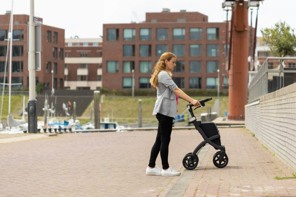 Woman with a rollator