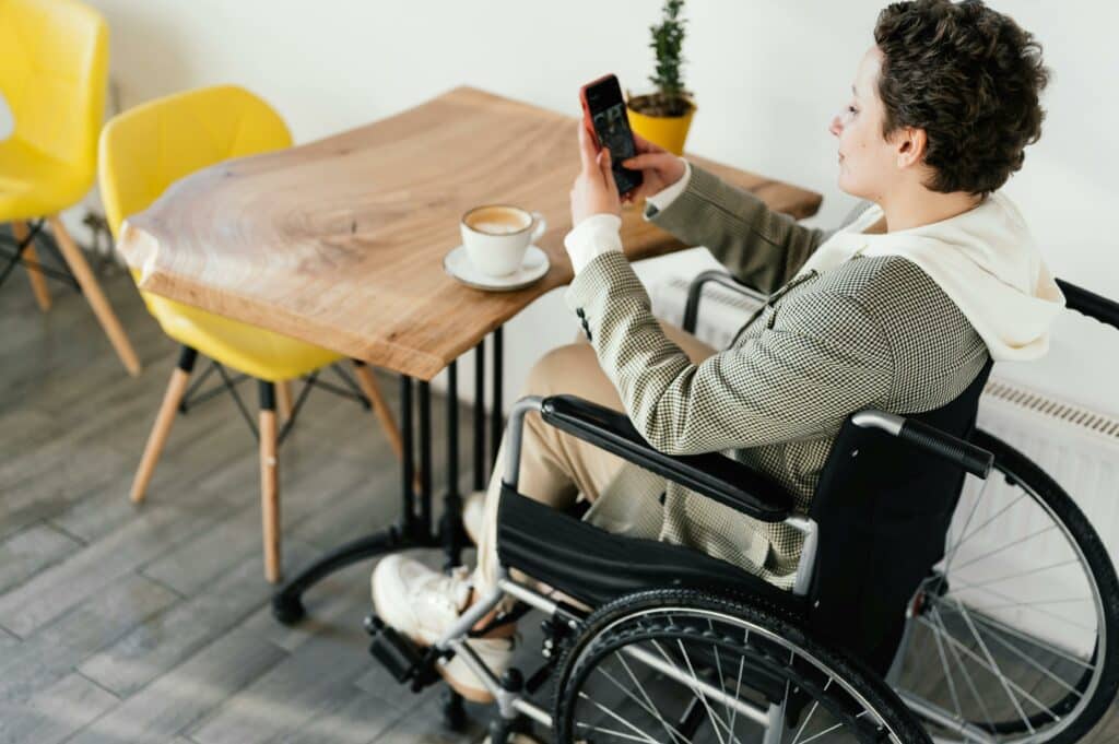 Lady in a wheelchair
