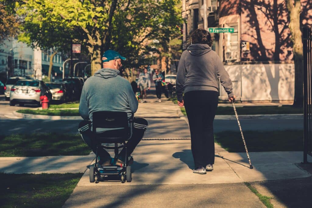 People with walking aids