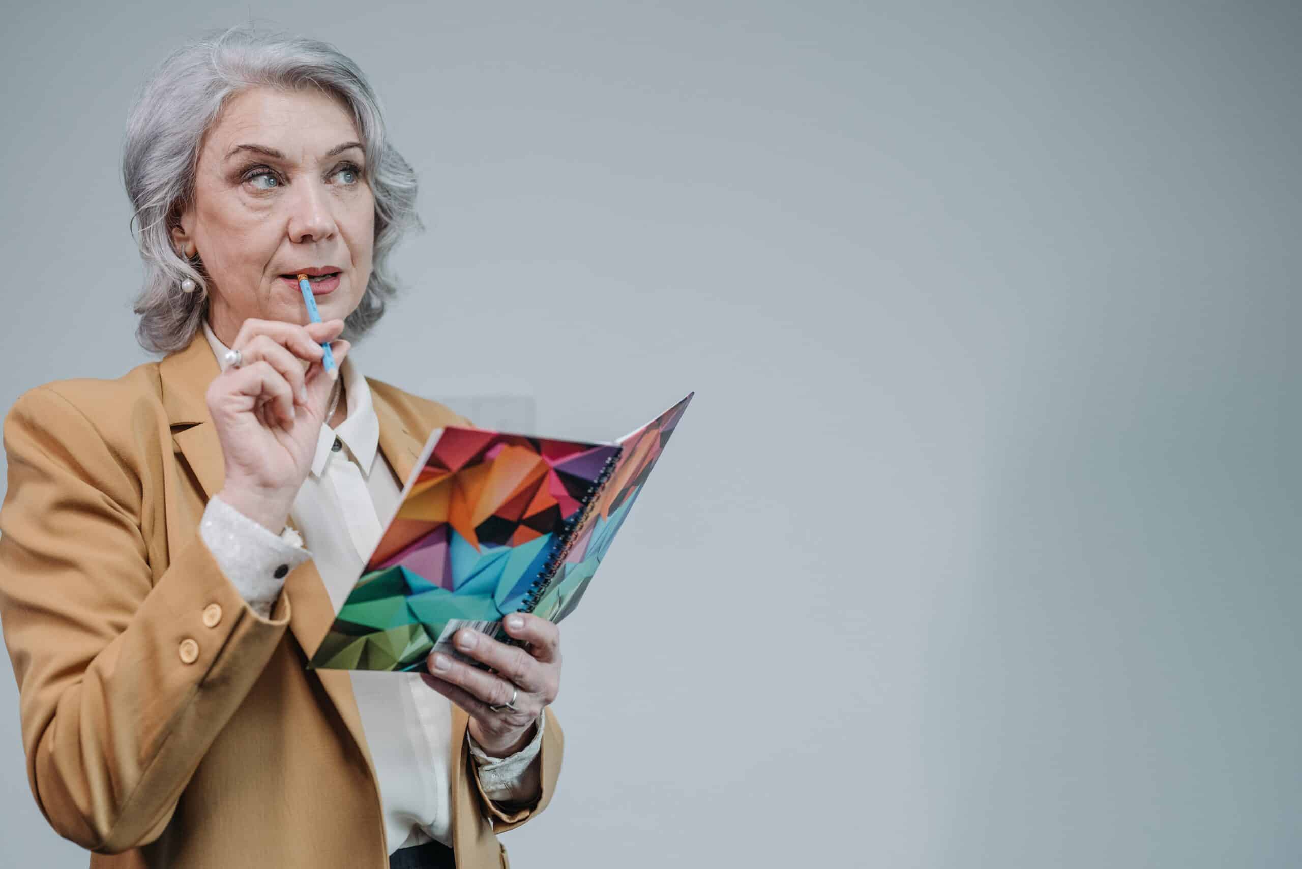 Elderly Woman Thinking