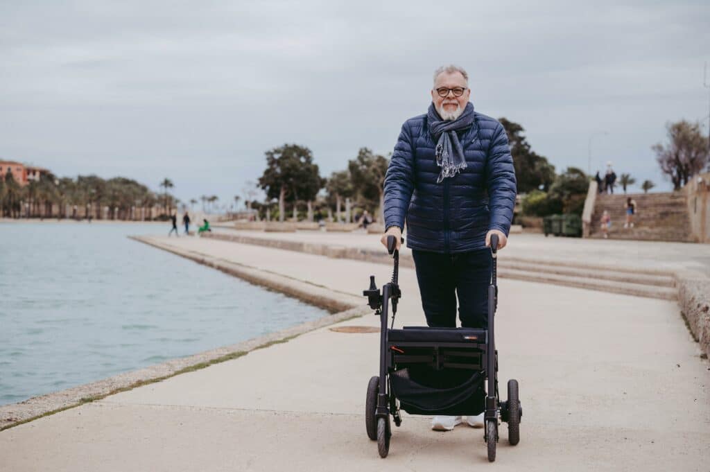 man with a rollator