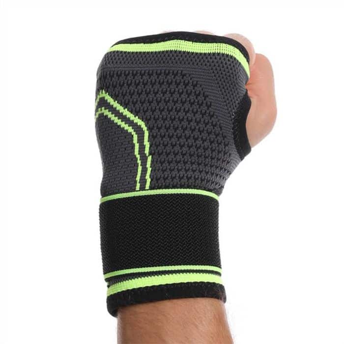 Contoured Elastic Wrist/Hand 1/2 Glove- Black