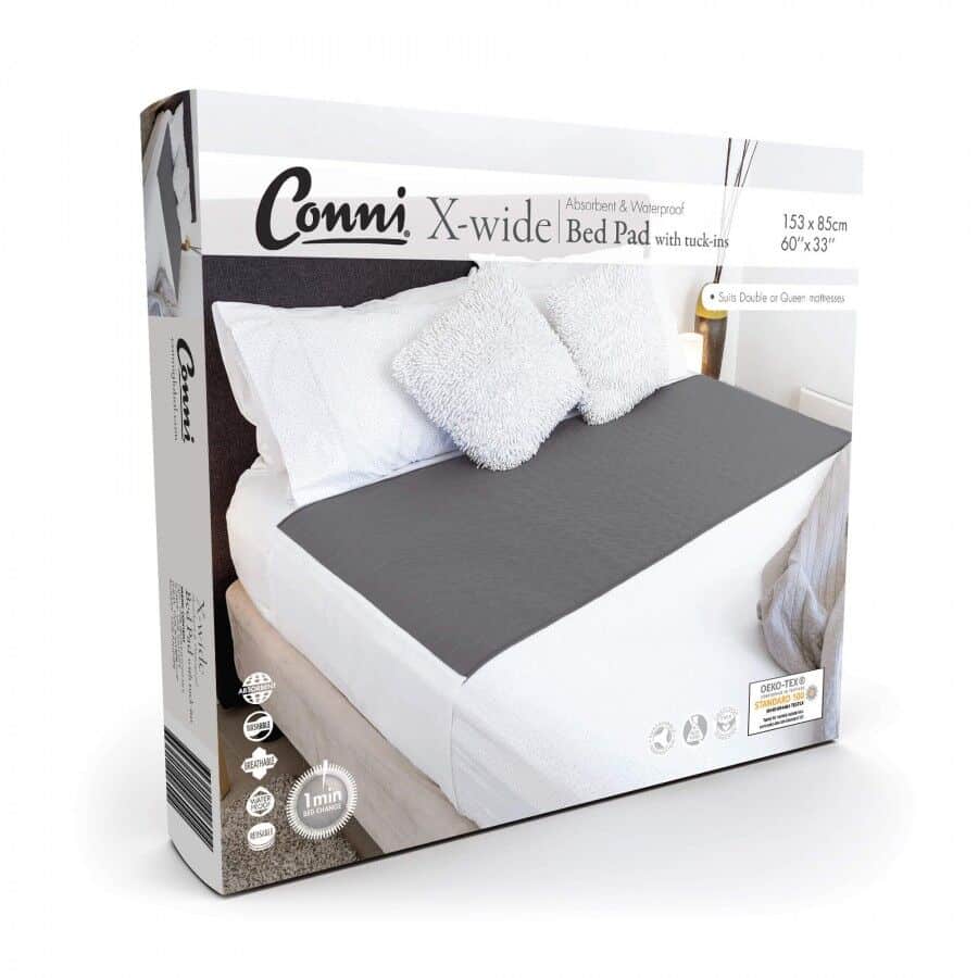 Conni X-wide Reusable Bed Pad with Tuck-ins - White - 153 x 85 - Image 3