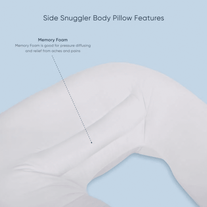 Side Snuggler Pillow with Cotton Pillowcase - Teal - Image 2