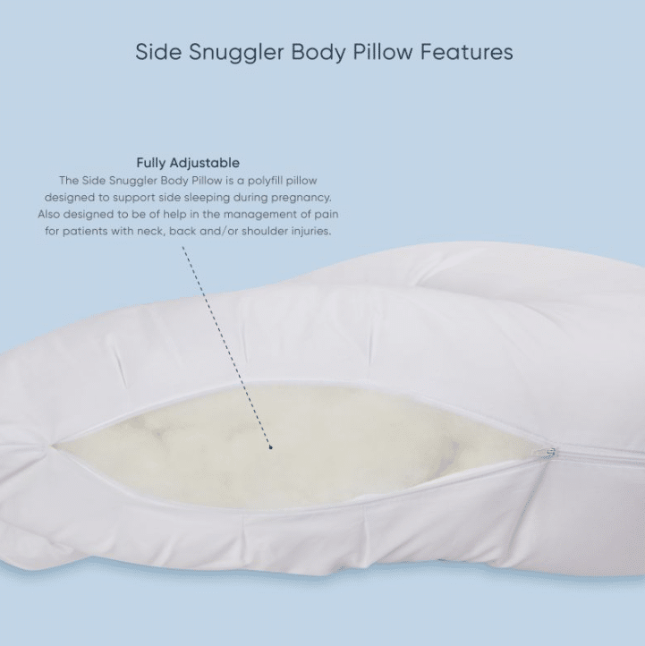 Side Snuggler Pillow with Cotton Pillowcase - Teal - Image 3