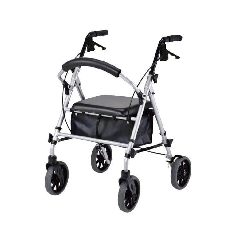 Deluxe Rollator - 8" Wheels and Adjustable Seat and Handles - Image 5