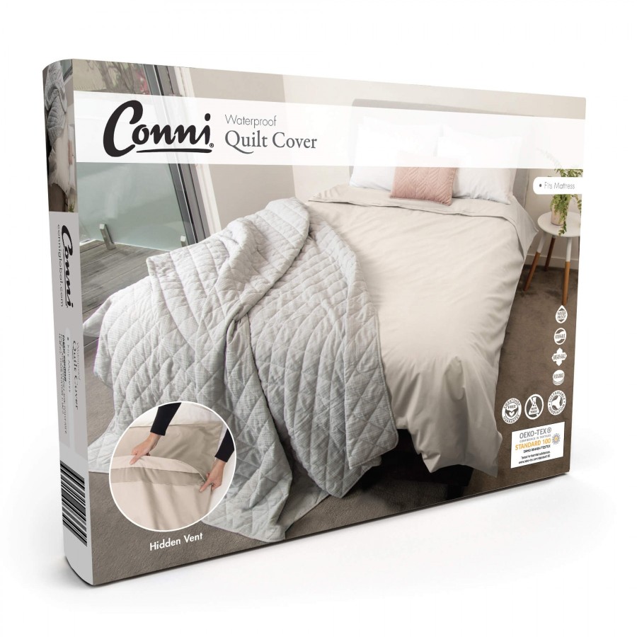 CONNI Waterproof Quilt Cover - Ivory- 140x210cm - Single
